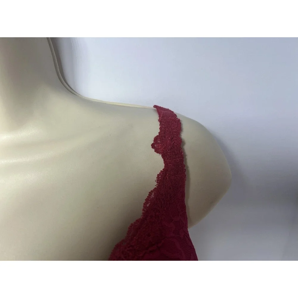 Secret Treasures Bra Womens 36D Red Floral Lace Push Up Underwire Padded Stretch
